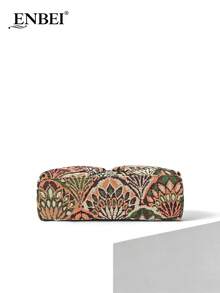 ENBEI 夏季优雅复古花云图案化妆包 - 大容量化妆包，度假手拿包，优雅女士沙滩包，时尚晚宴包。适合搭配婚纱、派对礼服，也是母亲节、情人节或婚礼季的理想礼物。 - 彩色 - 查看 8
