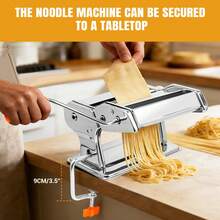EFAN Kitchen Tool Set Manual Pasta Maker Three-In-One Multi-Functional 9-Level Adjustable Thickness Pasta Sheets/Fettuccine/Spaghetti Compact Hand-Crank Pasta Roller - Silver - View 1