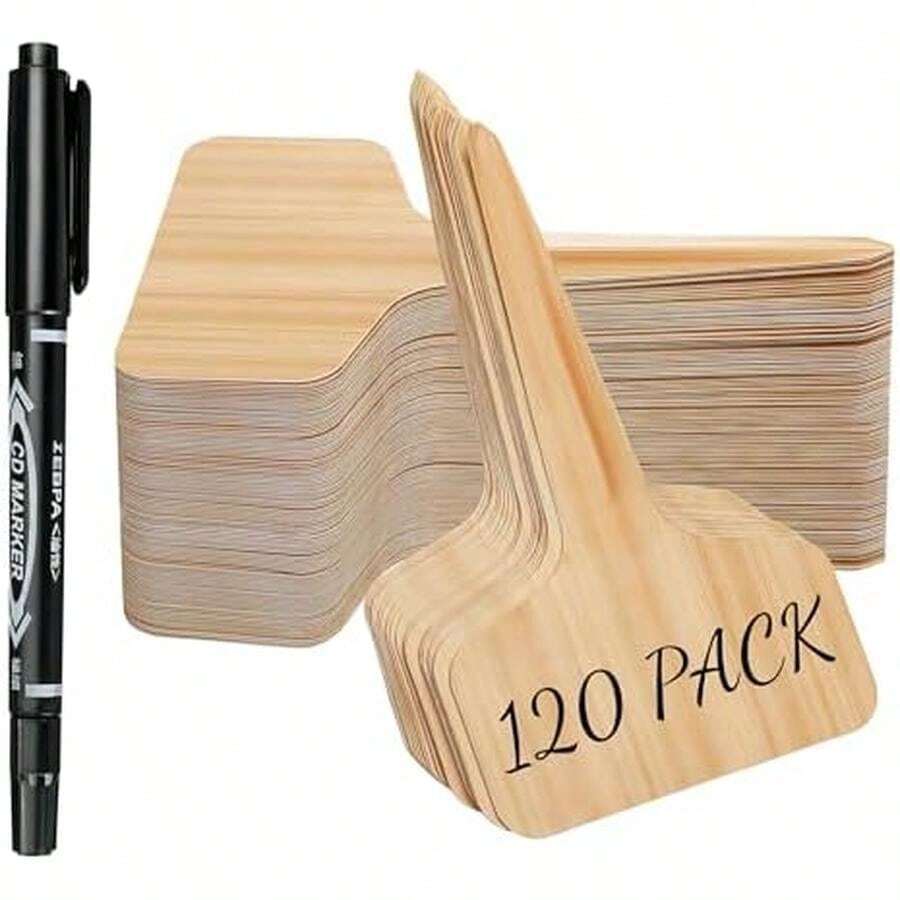 Plant Labels Tags Markers 120pcs Plastic Garden Tags & Stakes With Permanet Marking Pen For Plants Waterproof Seed Labels For Outdoor Garden Accessories - / - 查看 1