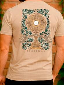 Eucharist T-Shirt, Adore, Religious, Catholic, Christian, Church, Prayer, Communion, Basic, Unisex, 100% Premium Cotton – Men's And Women's | Casual, Streetwear, Plus Size, New Arrival With Immediate Shipping In Various Colors - 卡其色 - 查看 1