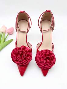 2个优雅布艺玫瑰鞋夹 - 非常适合婚礼、新娘派对和高跟鞋 - 彩色 - 查看 6