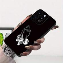 Funda para Teléfono - Carcasa para Teléfono - Protector para Teléfono: Innovadora - - Oración con Ambas Manos - Compatible con iPhone 16/ 15/ 14/ 13/ 12/ 11 XS XR X 7 8 Plus Pro Max - Funda Flexible de TPU Negra, Ofrece Protección Contra Golpes, Refleja las Últimas  de Moda - Por defecto - Ver 6