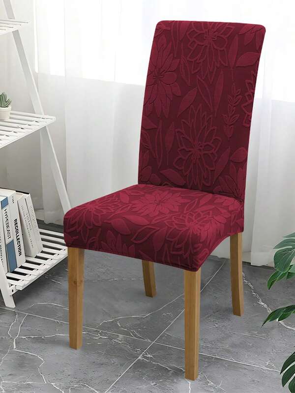 Bộ 1/4/6 vỏ bọc ghế jacquard màu trơn, vỏ bọc ghế ăn có chun co giãn, có thể tháo rời, phù hợp cho phòng ăn, phòng khách, trang trí nhà cửa.