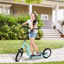 Youth Scooter Front And Rear Caliper Dual Brakes 12-Inch Inflatable Front Wheel Ride On Toy For Age 5+, Blue - Mint Green - View 1