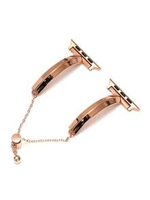 1 chiếc dây đeo đồng hồ nữ màu vàng hồng thanh lịch bằng kim loại, tương thích với 38mm 40mm 41mm 42mm 44mm 45mm 46mm 49mm, dây đeo đồng hồ dạng vòng tay điều chỉnh được sang trọng, tương thích với Apple Watch Series Ultra 11 10 9 8 7 SE3 6 5 4 3 2 1, dây đeo đồng hồ thông minh thời trang tương thích với Apple Watch, dây đeo đồng hồ kim loại sáng tạo. - Hoa hồng vàng - Xem 3