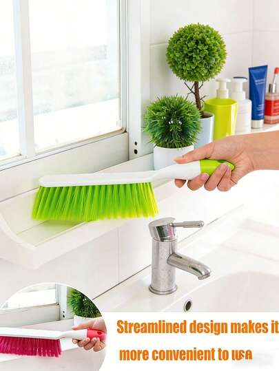 Long Handle Carpet Brush - Large Size Carpet, Blanket, Clothing Duster Brush, Multi-Functional Household Sofa Crevice Cleaning Tool, Hard Bristle Bedroom Broom, Anti-Static Non-Shedding Home Cleaning Brush