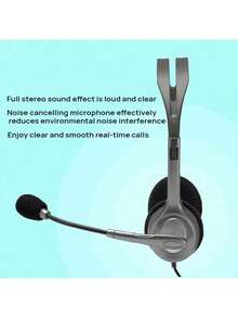 Logitech Wired Over-Ear Headphones With Noise-Canceling Microphone, Adjustable Microphone, 3.5mm Single-Cable Jack, Stereo Sound, Real-Time Calls, And A Lightweight, Comfortable Fit. - View 6