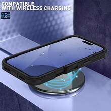 Casing Ponsel Pelindung Tugas Berat 3-in-1 [Tahan Guncangan][Tahan Jatuh][Anti Selip] Casing Ponsel Pelindung Multi-Lapisan Memberikan Perlindungan Kuat untuk Perangkat Seluler Anda - Hitam - View 7