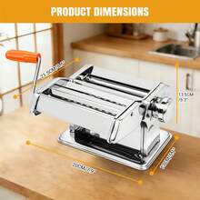 EFAN Kitchen Tool Set Manual Pasta Maker Three-In-One Multi-Functional 9-Level Adjustable Thickness Pasta Sheets/Fettuccine/Spaghetti Compact Hand-Crank Pasta Roller - Silver - View 5