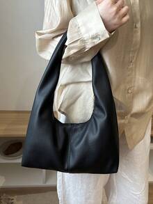 Túi đeo chéo mềm mại, dung tích lớn dành cho nữ, túi xách tay đa năng kiểu dáng thường ngày. - màu đen - Xem 3