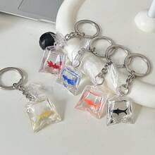 1/4 chiếc móc khóa hình cá vàng dễ thương trong nước - Mặt dây chuyền bể cá bằng nhựa trong suốt dành cho túi xách và chìa khóa. - nhiều màu - Xem 4