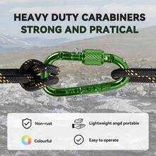 8 Pcs Aluminum Carabiner Keychain Clip Hook D Ring Shape Multipurpose Key Hooks For Keys Camping Hiking Backpack Outdoor Gear Equipment Accessories Organizer Daily Use - Colorful - View 6