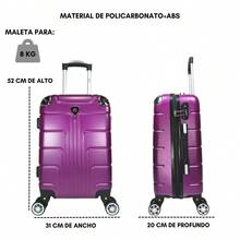 2-Piece Hard-Shell Suitcase Set, 20 And 18 Inches, Hand Luggage, 10KG And 8KG, Lightweight PC+ABS Material, 360° Detachable Wheels With Integrated Lock - Purple - View 8