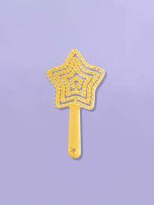 4个/1个儿童马卡龙休闲风镂空弹力星形直发梳，蓬松高顶长发梳，是送给青少年的理想礼物。 - 彩色 - 查看 12