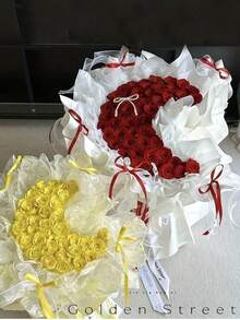 2/6件套心形花束支架，含18根支撑杆，塑料材质，可DIY制作花瓶，手工花束包装配件，适用于母亲节、母亲节礼物、生日、DIY礼物、婚礼花束等场合。 - 多色 - 查看 3