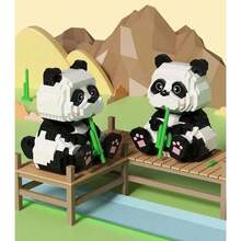 Cute Cartoon Animal Heart-Shaped Panda Micro-Diamond Building Block Bamboo Pen Container Assembly Bricks, Home Decor, Stress Relief, Suitable For Gifting, Birthday, Halloween/Thanksgiving/Christmas - Multicolor - View 8