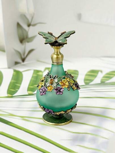 1 Chai nước hoa thủy tinh hình bướm tráng men chống rò rỉ 25ml/0.85oz, có thể tái sử dụng, hộp đựng nước hoa và tinh dầu trang trí rỗng, chai nhỏ xinh tiện dụng khi đi du lịch, thích hợp làm quà tặng cho phụ nữ, bé gái nhân dịp sinh nhật, Ngày của Mẹ hoặc các dịp lễ khác.