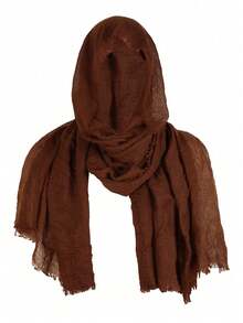 Men's Medieval Pirate Vintage Hooded Scarf, Black & Green Renaissance Halloween Costume Shawl - A - View 8