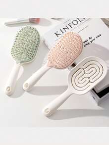 女士蓬松高冠空心梳，可拆卸自清洁按摩发刷 - 彩色 - 查看 4