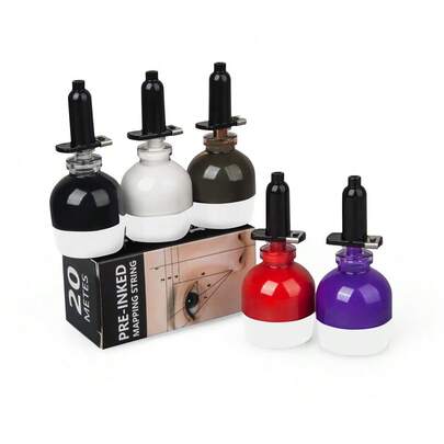Set de 2 piezas de hilo marcador de cejas permanente de maquillaje pre-tintado blanco/negro para microblading y posicionamiento de cejas