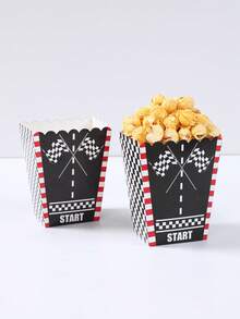 10pcs Racing Car Theme Popcorn Boxes, Checkered Flag Popcorn Containers Suitable For Racing Car Theme Birthday Party, Baby Shower Party, Candy Box, 1st Birthday Decoration, Gender Reveal Party Supplies, Boy Birthday Decoration, Disposable Paper Popcorn Buckets For Boys Kids Party Favors, Kitchen Tabletop Decor - Racing Theme - View 7