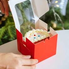 10pcs PET Transparent Baking Gift Boxes, Suitable For Mousse Cakes, Baked Goods And Desserts, With Display Window, Great For Parties, Food Packaging, Applicable For Christmas, Halloween And Wedding Celebrations - Multicolor - View 3