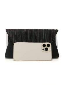Shiny Evening Clutch Bag, Elegant Fashion Envelope Bag, Ladies Wedding Party Handbag - Purple - View 3