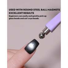 Bộ nam châm trang trí móng tay 8 trong 1 màu tím & hồng, hạt thủy tinh đa chức năng và gel sơn móng tay hình mắt mèo, nam châm mạnh được thiết kế đặc biệt. - Nhiều màu - Xem 6