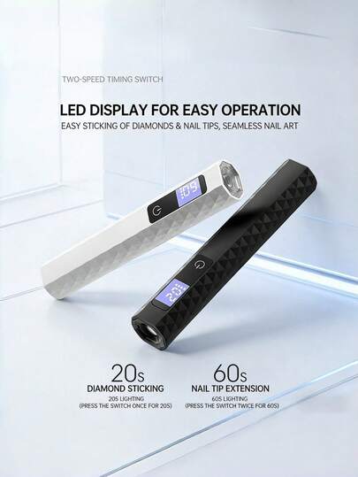 3W LED 便携式迷你美甲烘干灯，高功率美甲固化灯，带按压功能、数字显示、2 个定时器、快速充电、无线美甲凝胶固化工具，适合 DIY 美甲、旅行化妆、美甲师、初学者，也是情人节和生日礼物的理想之选。