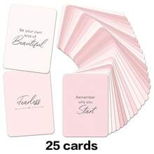 25/36 Pcs Affirmation Card Set - Daily Inspirational Quotes For Self-Care, Mindfulness, Confidence Building And Personal Growth, Soft Pink Design With Uplifting Phrases, Suitable For Morning Routine, Journaling Or Self-Love Practice - Multicolor - View 10