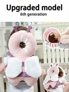 1个婴儿爬行头部保护枕，柔软透气可调节防摔背包垫，聚酯纤维材质，适合6-36个月的婴儿 - 彩色 - 查看 12