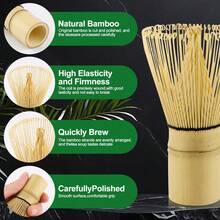 粉色陶瓷抹茶茶具套装，包含抹茶筅、抹茶碗、抹茶勺和茶架，适合抹茶爱好者和初学者。 - 彩色 - 查看 6