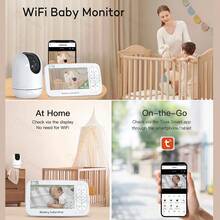 CDYCAM WiFi Baby Monitor With App, 5-Inch HD Display, HD Camera, Night Vision, Two-Way Talk, Temperature Sensor And Lullabies - White - View 2