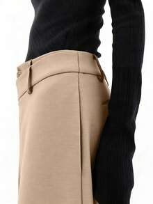 Asymmetrical Design Draping Effect Casual Pants Spring - Khaki - View 3