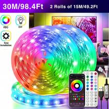 1 Set Of 3ft-00ft USB Led Strip Lights For Bedroom, With Music Sync Remote And APP Control, Can Adjust Color And Brightness, Very Easy To Install, Led Lights For Room, Home, Kitchen, Living Room, Holiday Party Atmosphere Decor - Multi-color light - View 17