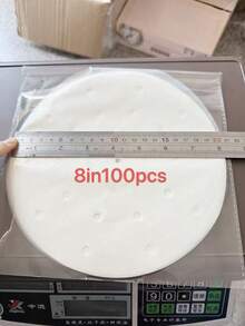 50/100片装不粘圆形蒸笼垫纸，一次性烘焙纸，防油纸，适用于糕点、包子、烘焙、空气炸锅、蒸笼、厨房烹饪，不粘空气炸锅垫，易于清洁，健康烘焙配件 - 白色 - 查看 18