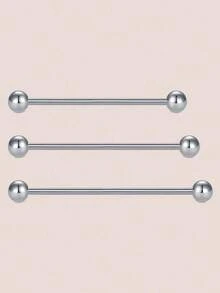 3 chiếc khuyên tai công nghiệp 14G cho nam nữ, chất liệu thép không gỉ, kiểu tạ, trang sức xỏ khuyên công nghiệp, kích thước 32mm, 35mm, 38mm, màu bạc, vàng, đen. - Bông tai công nghiệp - Xem 6