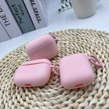 Minimalist Pink Round Matte Earphone Case, Compatible With Apple 1/2/3/4/Pro/Pro2/Pro3 - Pink - View 5