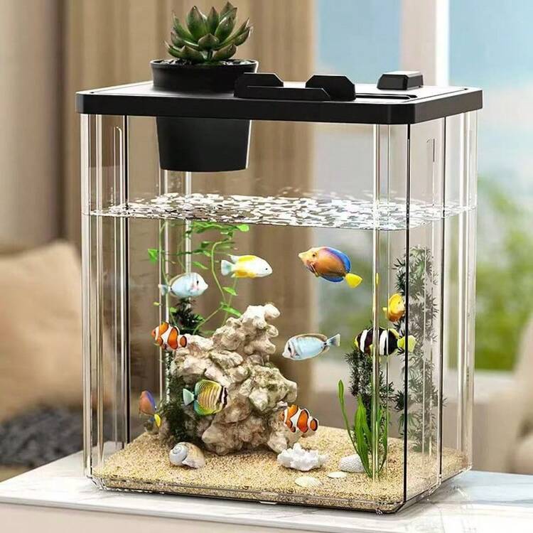 1 bể cá trong suốt độ phân giải cao, bể cá để bàn, bể cảnh quan, thích hợp trang trí nhà/văn phòng (Chỉ bao gồm bể cá, không bao gồm đồ trang trí) - Nhiều màu - Xem 2