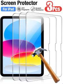 3 piezas Protector de pantalla para iPad de 10.ª generación de 10.9 pulgadas (modelo 2022), película de vidrio templado ultra dura, anti-arañazos, sin burbujas, alta definición, anti-explosión, anti-huellas dactilares, protector de pantalla para iPad mini/Air/Pro, regalo de cumpleaños para familiares y amigos, protector de pantalla para tableta, accesorios para tableta, resistente al agua, a prueba de golpes, anti-caída, cobertura completa - 3 piezas - Ver 29