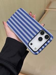 1pc Minimalist Artistic Colorful Striped Pattern Glossy 2-In-1 Phile Shell Full Coverage Hard Phone Case For IPhone 11/12/13/14/15/16/17 Pro Max - Multicolor - View 1