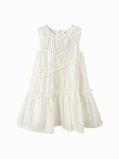 Balabala Vestido sin mangas para niñas, fluido, ligero y transpirable, adorable vestido casual de verano para niñas preadolescentes de 20 a 26