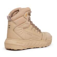 Men's Tactical Military Boot In Genuine Leather, Mid-Calf Reinforced Sole For Hiking, Adventure And Paintball, With Non-Slip Sole. - 芥末黃 - 查看 8