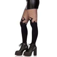 Leg Avenue Alt Fashion Flame Fishnet Tights For Women With Designs - Black - View 4