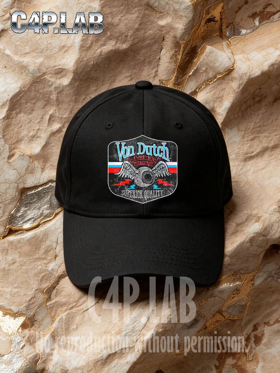 1 Hat, VoDutch Logo Printed Vintage Washable Hat, Classic Casual Stylish Vintage Soft Sweatband, Adjustable Size, Lightweight Multifunctional Baseball Cap, With Sun Protection And UPF 50 UV Protection, Suitable For Outdoor Sports. - A - 查看 1