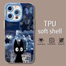 Fondo de pantalla de collage cósmico azul de Kiki, gato negro.funda de teléfono Fundas compatibles con Samsung,Apple,VIVO,OPPO,Motorola,Google,Xiaomi y Honor.Fabricadas en silicona TPU,ofrecen protección contra golpes y caídas. - Blanco - Ver 3