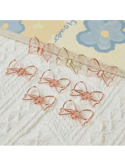 10 Pieces In One Set: Bowknot Paper Clips, High-Value Paper Clips, Gift, Notebook Decoration, Paper Holder