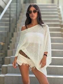 1pc Solid Color Turtleneck Beach Knitted Shawl, Casual And Versatile Women's Scarf Holiday Sunscreen Shawl, Elegant And Simple Beach Dress, Suitable For Daily And Outdoor Wear,Festival,Travel - Multicolor - View 16