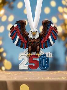 250e anniversaire, décoration suspendue en acrylique 2D d'un aigle chauve, décoration suspendue pour le 250e anniversaire des États-Unis, décoration pour la fête de l'indépendance, décoration de fête à la maison, cadeau patriotique - Multicolore - Voir 6