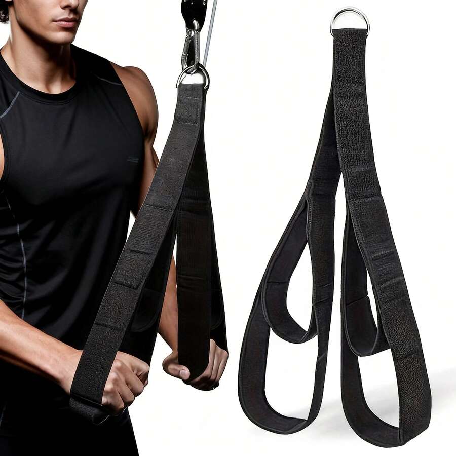 1pc Triceps Rope, Cable Attachment For Gym Lat Pulldown, 2pcs Handle Straps - Multicolor - View 1